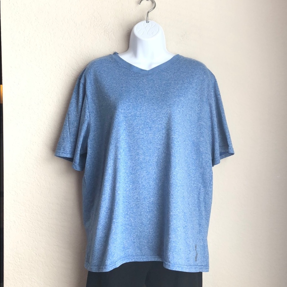 Reebok V-Neck Play Dry Short Sleeve Athletic Tee